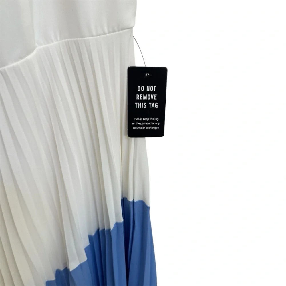 NWT! Express Maxi Dress w/ Pleated Color Block Skirt in Women’s Medium - Picture 3 of 6